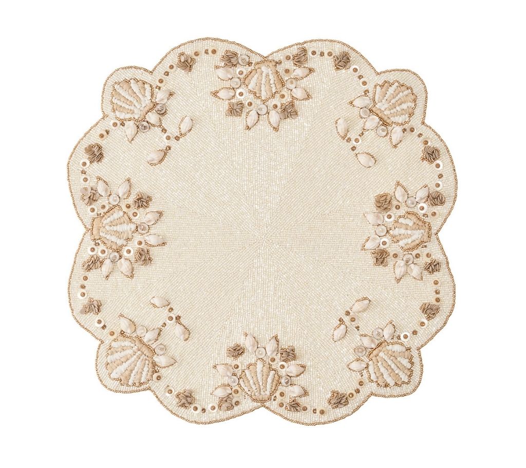 Beachcomber Placemat in Natural, Ivory & Gold, Set of 2
