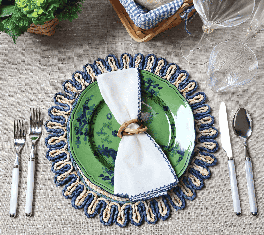 Casbah Placemat in Natural & Blue