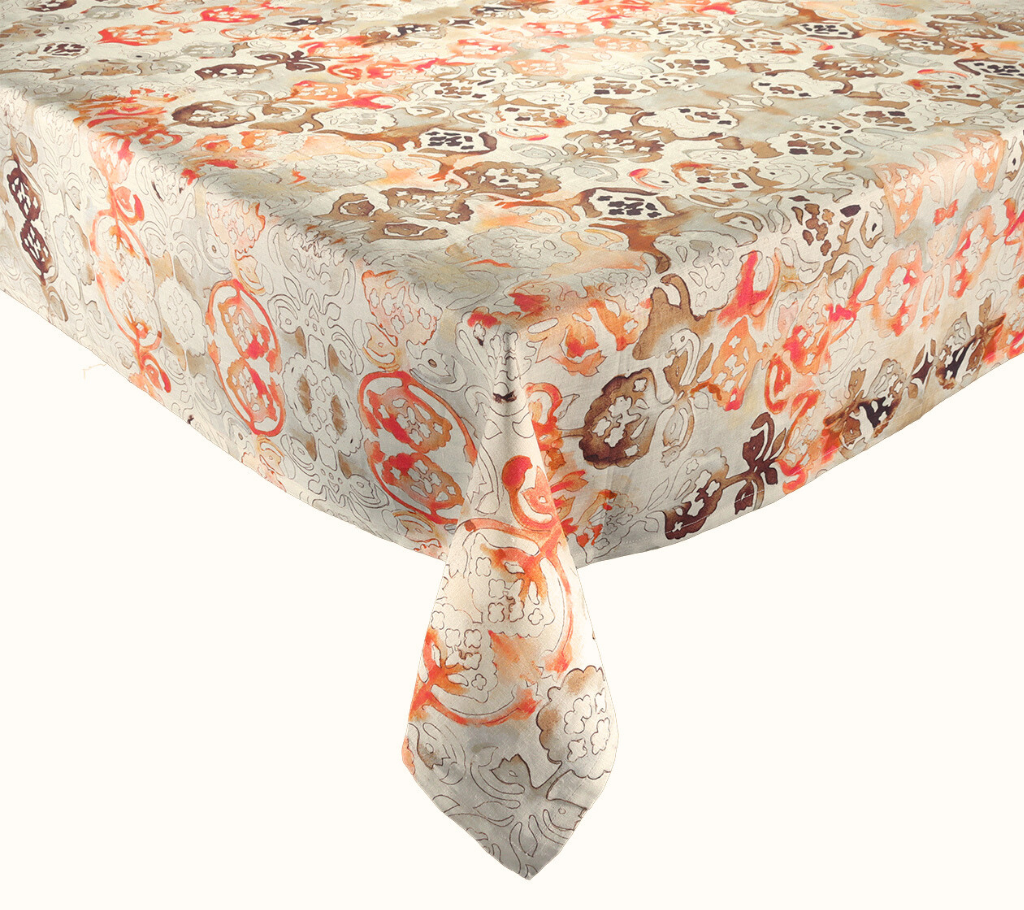 Giverny Tablecloth in Natural & Brown