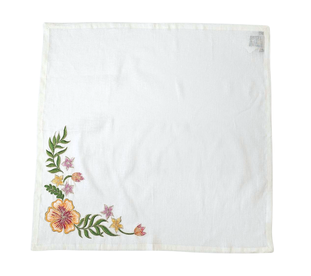 Sample: Eden Napkin in White & Multi, Set of 4