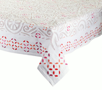 Sample: Malta Tablecloth in White, Pink & Orange