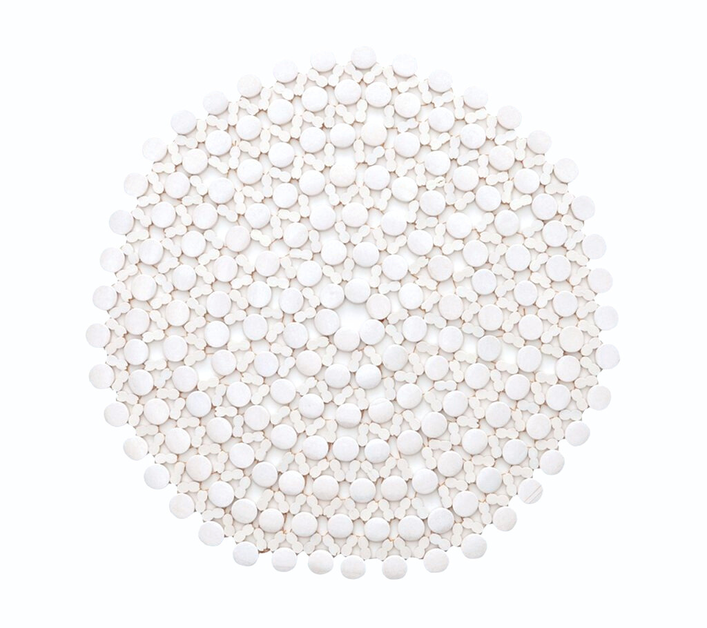 Round Bamboo Placemat in White