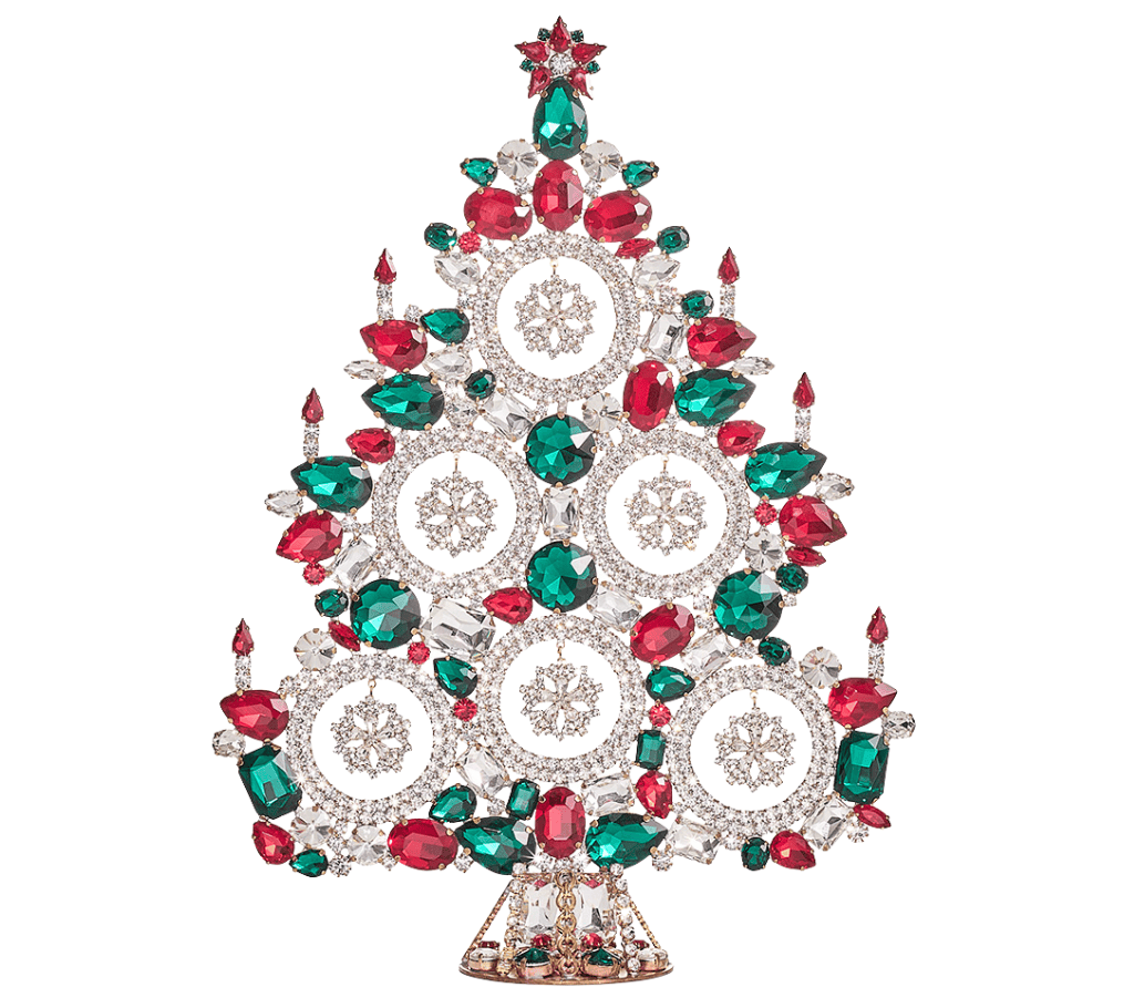 Snowflake Xmas Tree in Red & Green