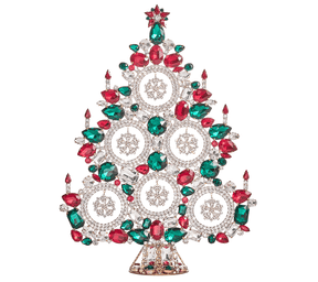 Snowflake Xmas Tree in Red & Green