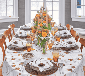 Maple Hues Tablecloth in White & Multi 54x126"
