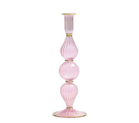 Ripple Candle Holder in Pink