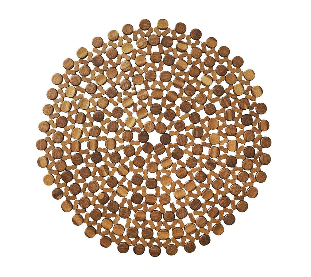 Round Bamboo Placemat in Brown | Kim Seybert