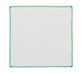 Sample: Knotted Edge Napkin in White, Marine & Lime