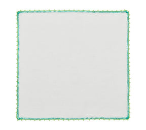 Kim SeybertSample: Knotted Edge Napkin in White, Marine & Lime, Set of 4Sample Sale