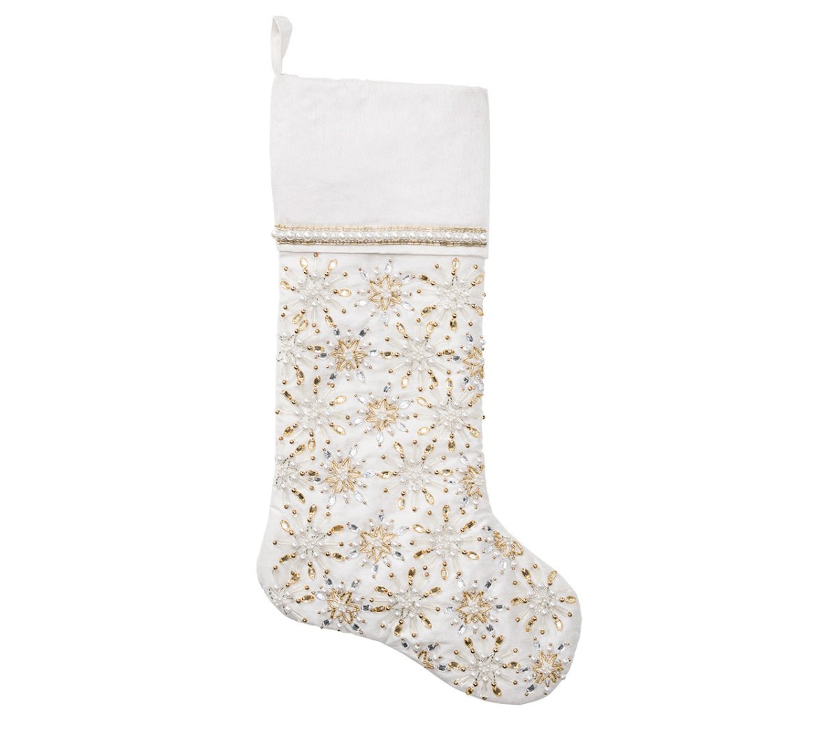 Kim Seybert, Inc.Snowflake Stocking in White, Gold & SilverHome Decor