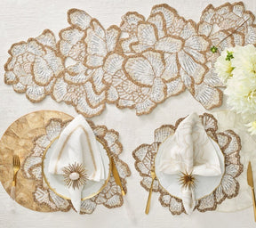 Kim Seybert, Inc.Botanica Table Runner in White, Gold, & SilverTable Runners