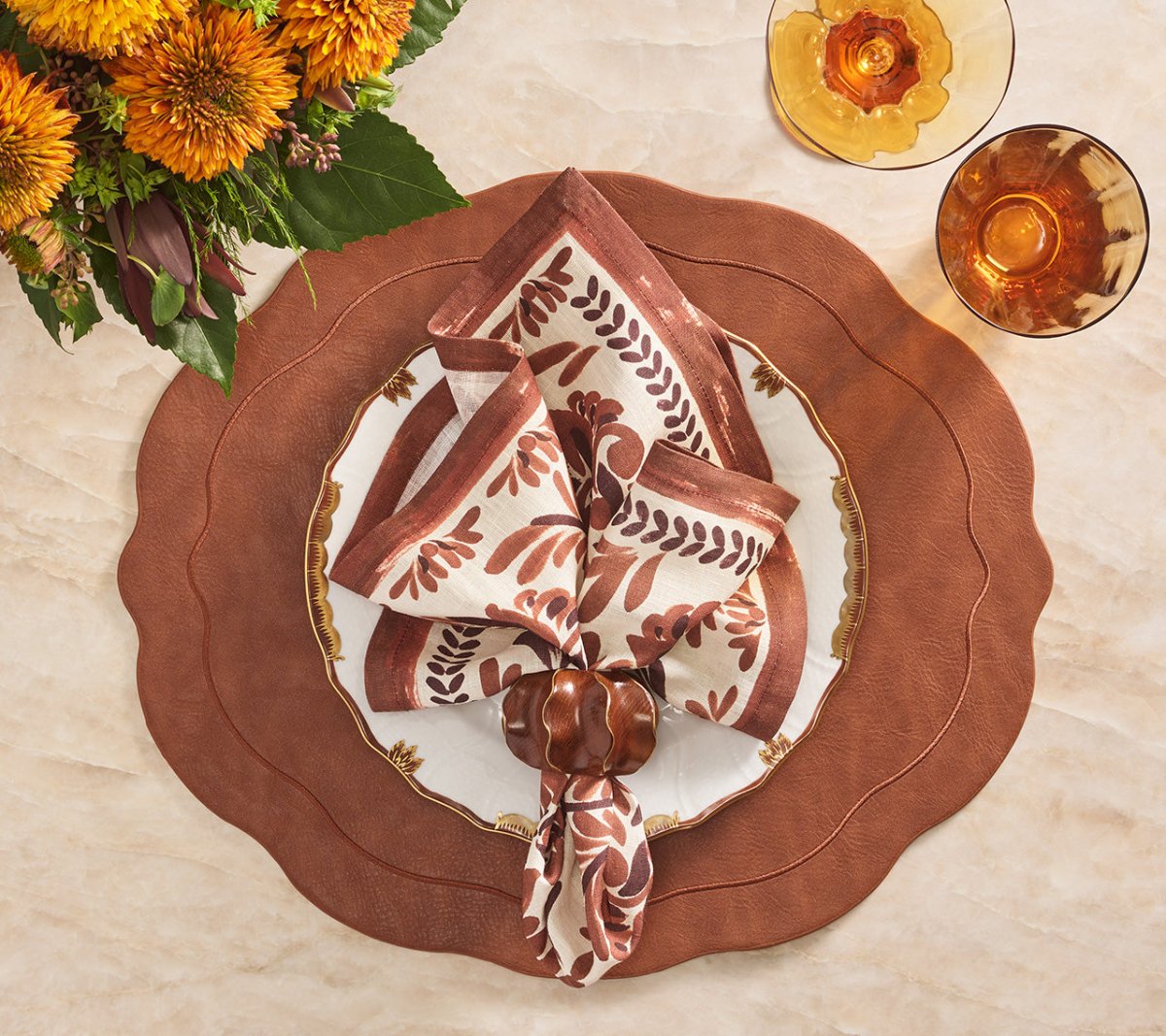 Twist Napkin Ring in Brown & Gold | Kim Seybert