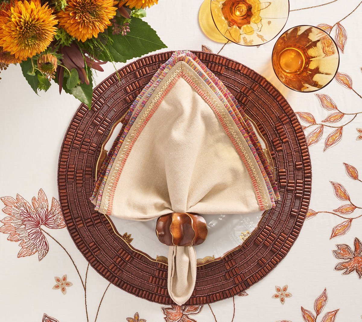 Twist Napkin Ring in Brown & Gold | Kim Seybert