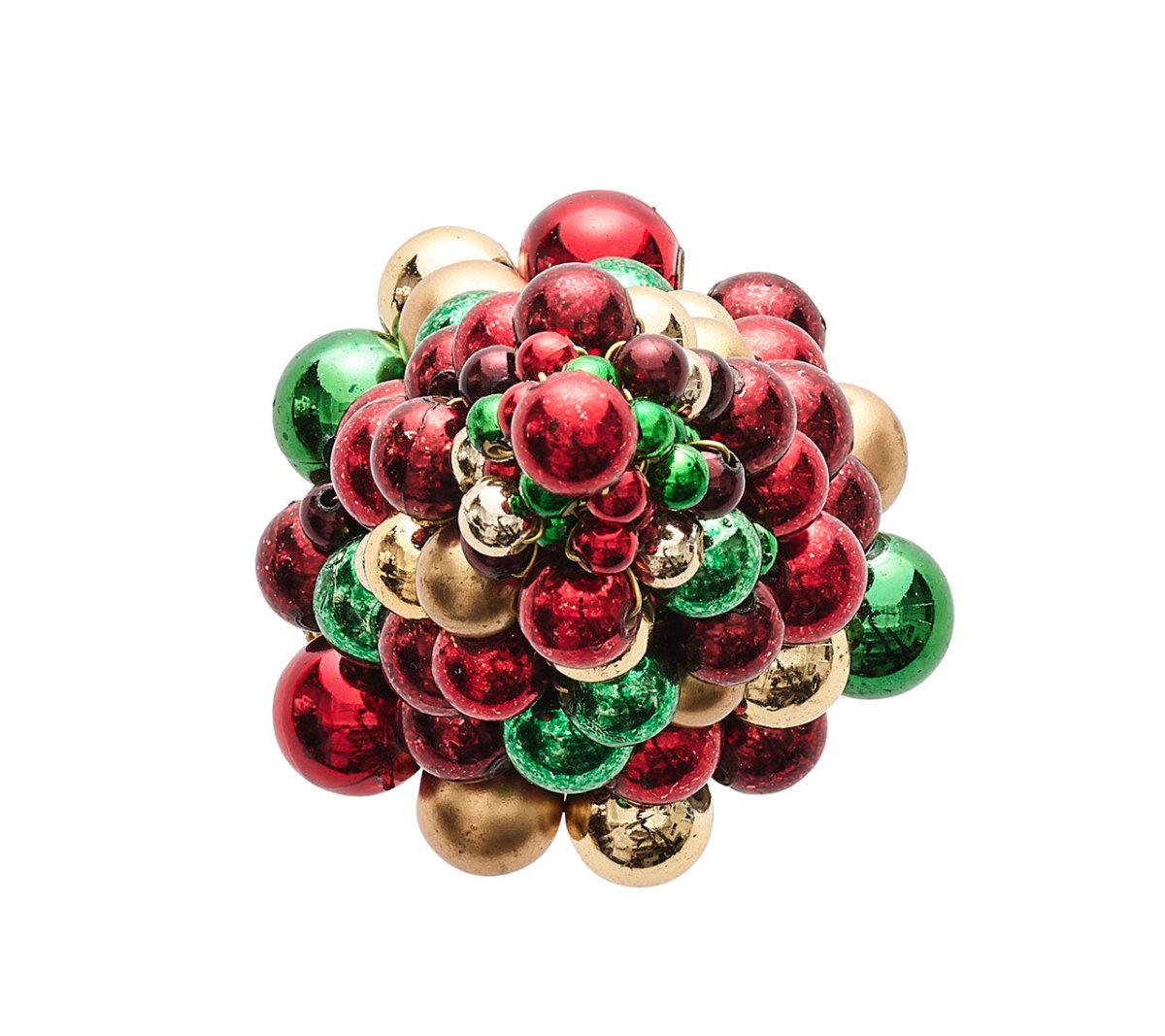 Kim Seybert, Inc.Xmas Baubles Napkin Ring in Red, Green & Gold, Set of 4Napkin Rings