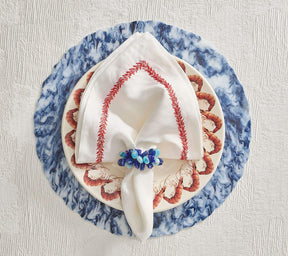 Kim Seybert Luxury Poppy Napkin Ring in Blue