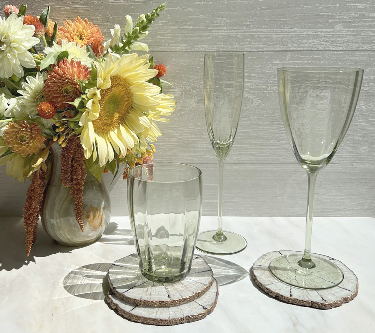 Luna Wine Glass in Green, Set of 4 | Kim Seybert Luxury