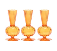 Kim Seybert Luxury Tess Bud Vase in Amber, Set of 3 in a Box
