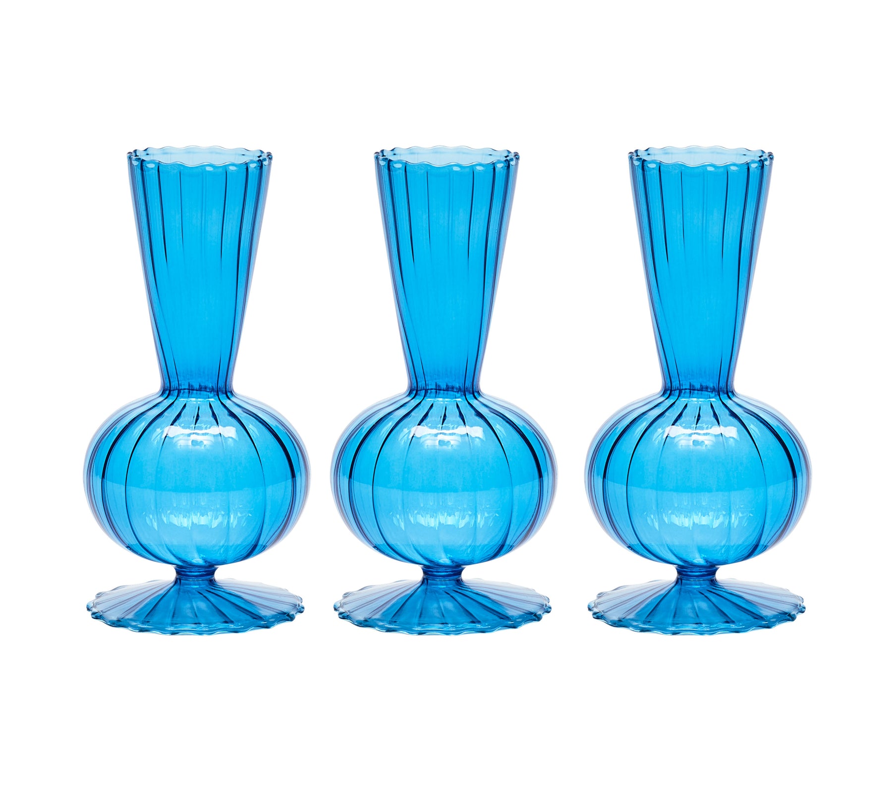 Kim Seybert Luxury Tess Bud Vase in Blue in a Box