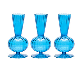 Kim Seybert Luxury Tess Bud Vase in Blue in a Box
