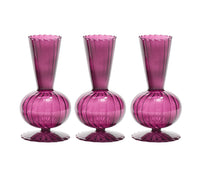 Kim Seybert Luxury Tess Bud Vase in Plum, Set of 3 in a Box