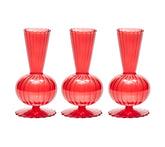 Kim Seybert Luxury Tess Bud Vase in Red, Set of 3 in a Box