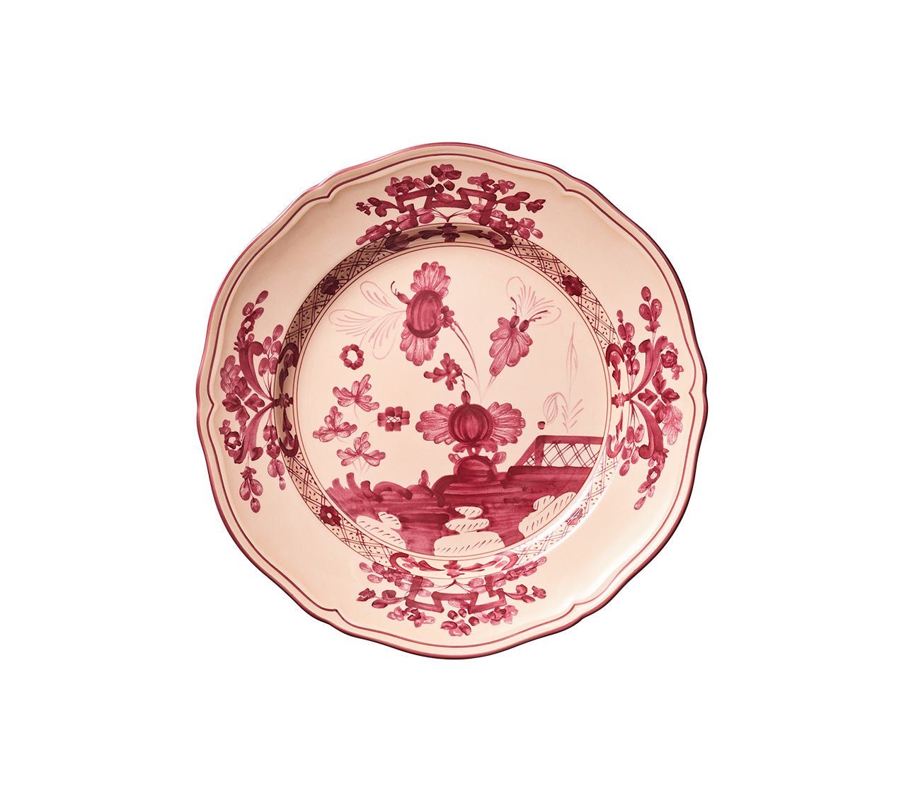 Oriente Italiano Salad Plate with red carnation motif