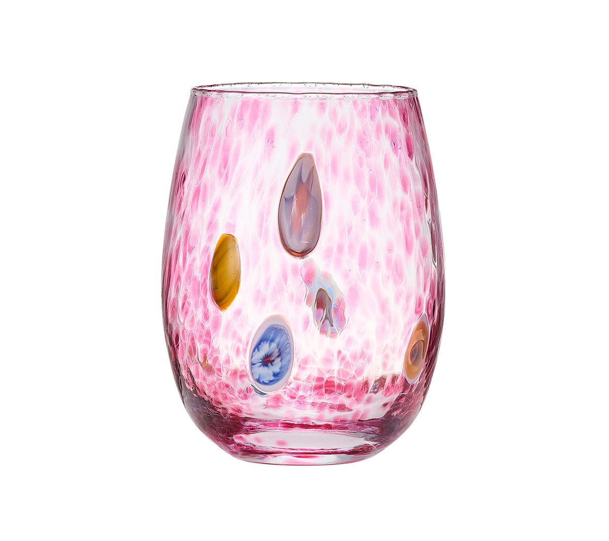 Stemless glass Gala Tumbler in pink