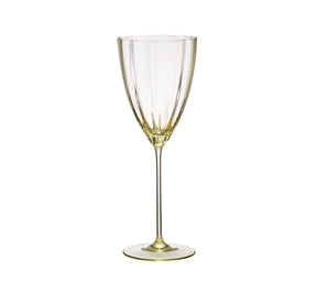 Optic Red Wine Glass with Gold Rim, Set of 4