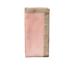 Kim Seybert Luxury Dip Dye Napkin in blush & gold, folded