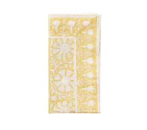 Kim Seybert Luxury Provence Napkin in yellow, folded