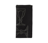 Kim Seybert Luxury Harcourt Napkin in Black & Gunmetal in a Gift Box