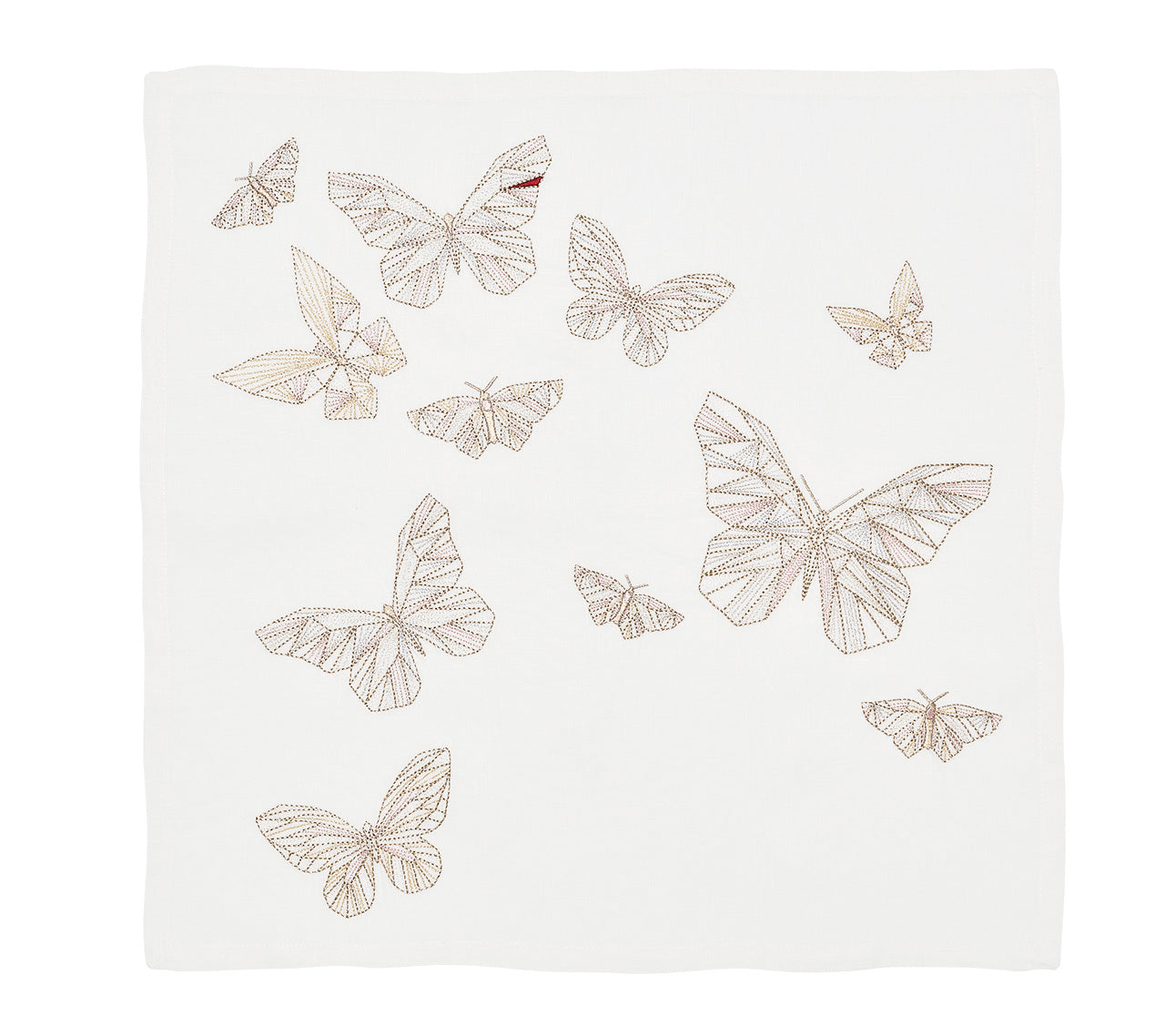 Diamant Butterflies Napkin in White & Multi, Set of 4 in a Gift Box