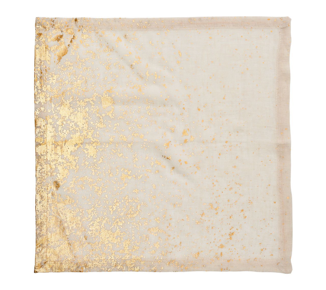 Kim Seybert Luxury Metafoil Napkin in White & Gold 