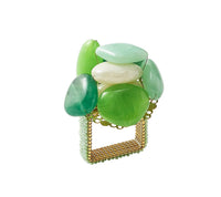 Kim Seybert Luxury Sea Stone Napkin Ring in Green
