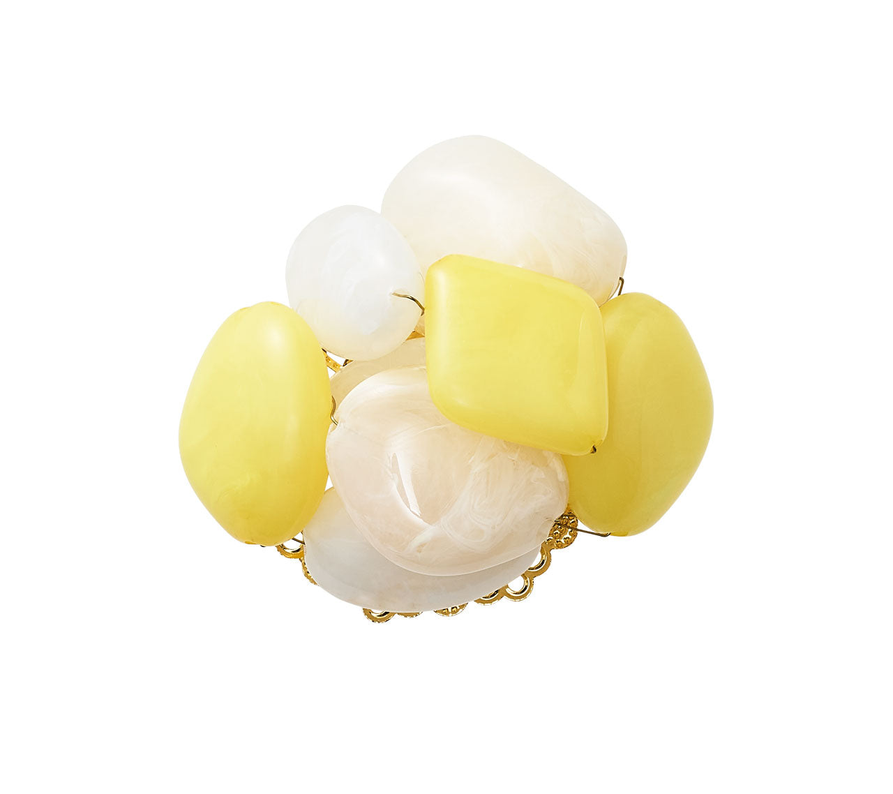 Kim Seybert Luxury Sea Stone Napkin Ring in Yellow