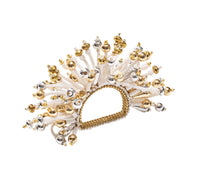 Kim Seybert Luxury Fun Burst Napkin Ring in White, Gold & Silver