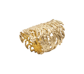 Kim Seybert Luxury Coral Cuff Napkin Ring in Gold