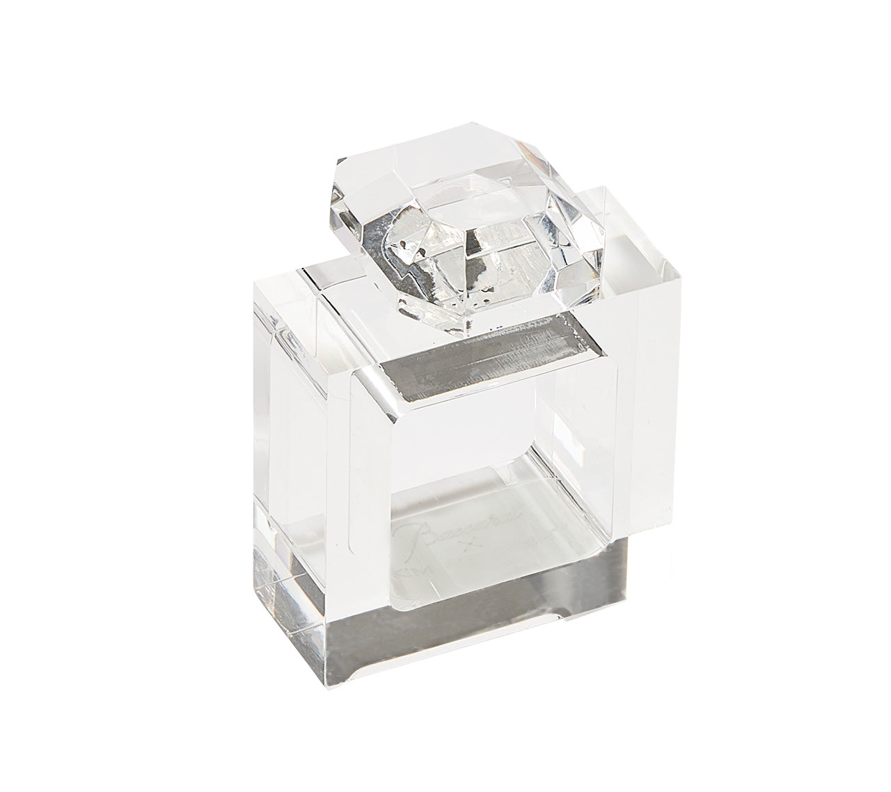 Gem Napkin Ring in Clear, Set of 4 in a Gift Box
