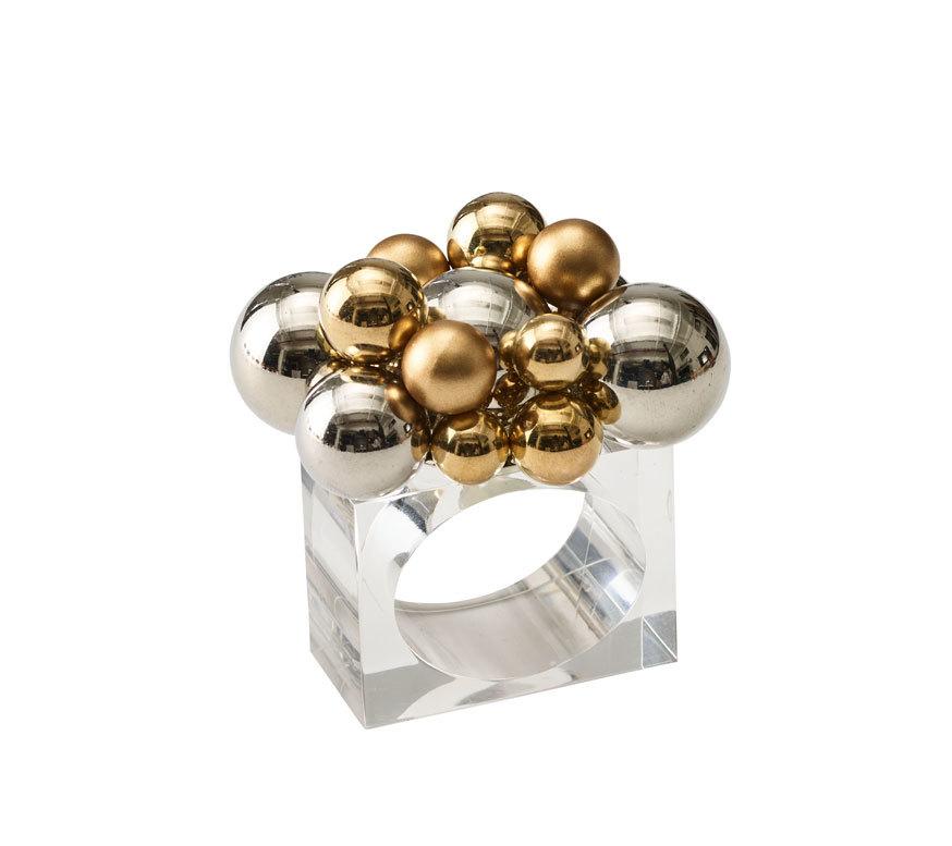 Kim Seybert Luxury Bauble Napkin Ring in Gold & Silver