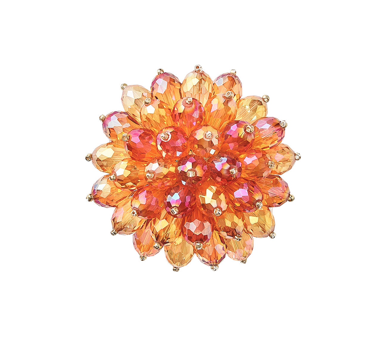 Kim Seybert Luxury Zinnia Napkin Ring in Pink & Orange