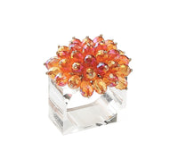 Kim Seybert Luxury Zinnia Napkin Ring in Pink & Orange