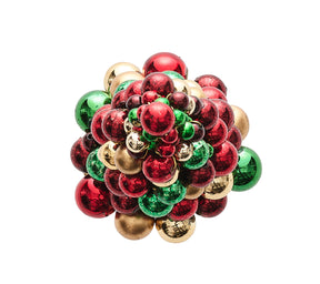 Kim Seybert Luxury Xmas Baubles Napkin Ring in Red & Green & Gold