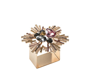 Kim Seybert Luxury Bijoux Napkin Ring in Plum & Gold in a Gift Box