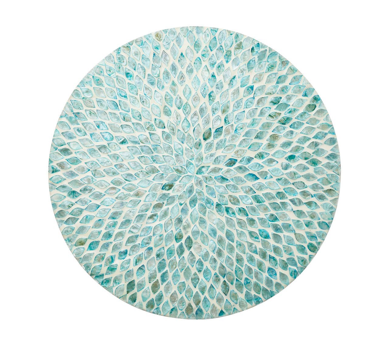 Marquis Placemat made of seafoam-colored capiz shells