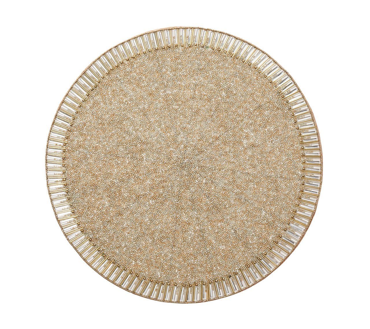 Round Bevel Placemat in gold & silver