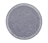 Round Bevel Placemat in periwinkle with glass and acrylic beads arranged in a pavŽ pattern. 