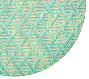 Basketweave Placemat in Marine & Lime, Set of 4