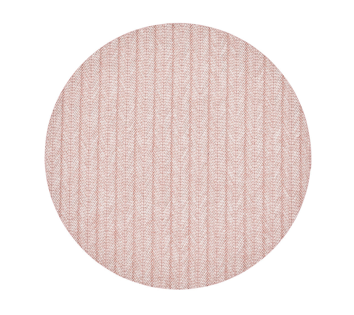 Round Herringbone Placemat in pink