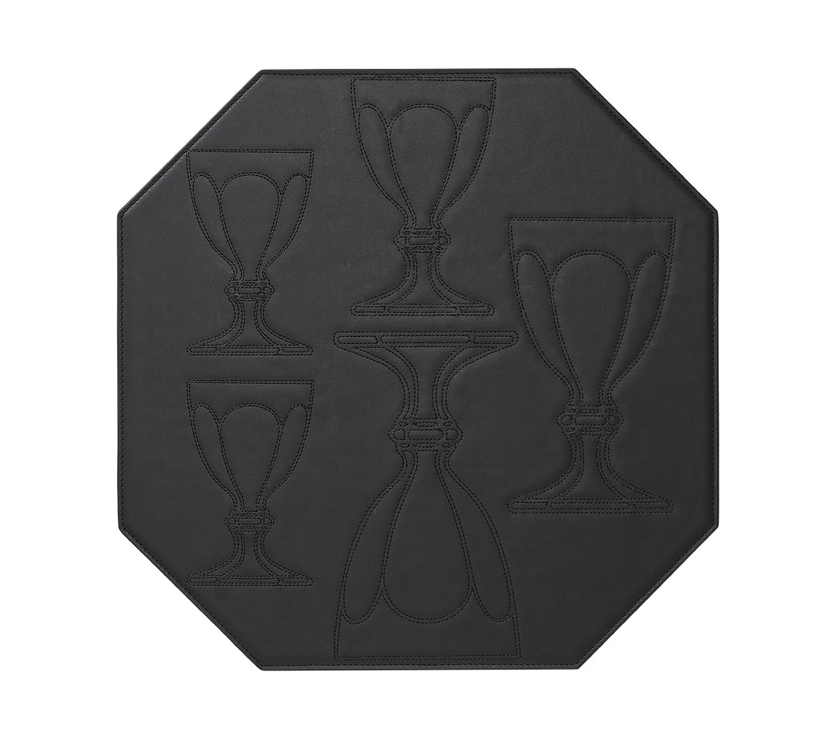 Harcourt Placemat in Black, Set of 4 in a Gift Box