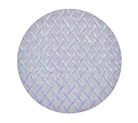 Round Basketweave Placemat in blue and lilac 